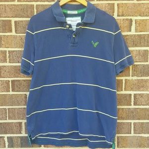 COPY - Men's American Eagle Polo Striped Blue t-s…